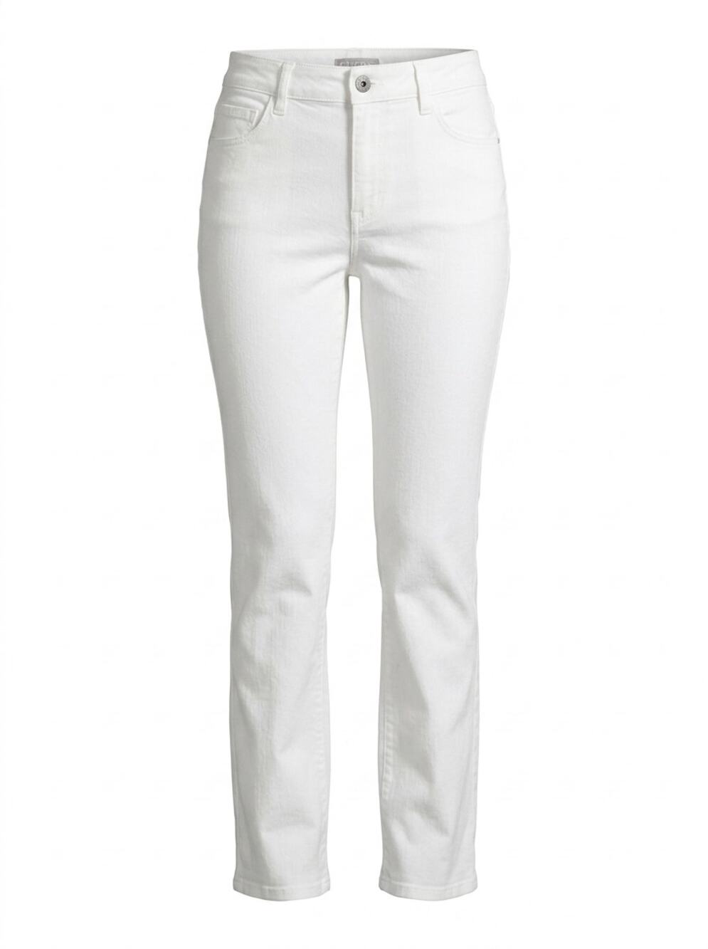 Chico's Platinum White Stretch Straight Leg Denim Jeans Women Size 1.5 Tall